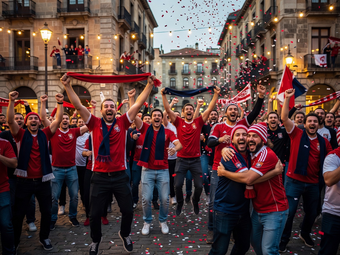 Football fans celebrating